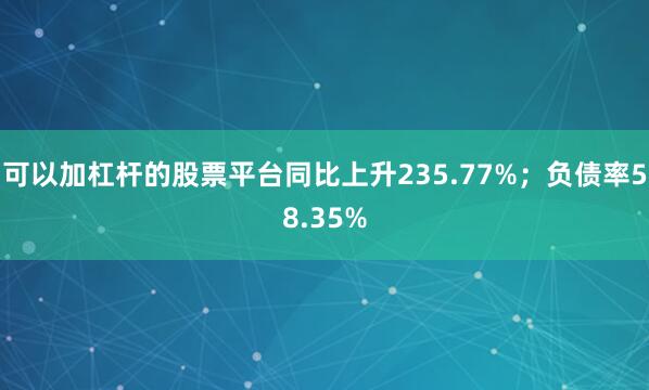 可以加杠杆的股票平台同比上升235.77%；负债率58.35%