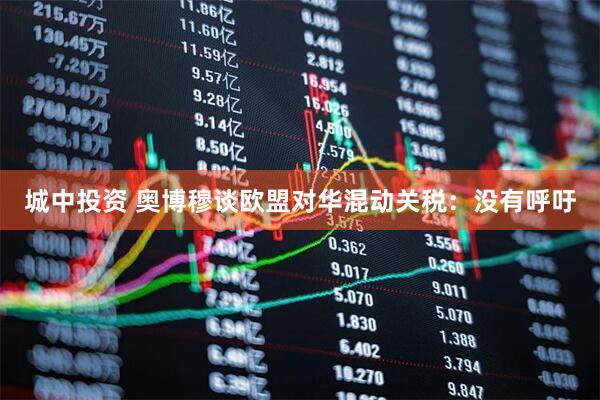 城中投资 奥博穆谈欧盟对华混动关税：没有呼吁