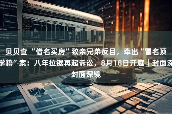 贝贝查 “借名买房”致亲兄弟反目，牵出“冒名顶替学籍”案：八年拉锯再起诉讼，8月18日开庭｜封面深镜